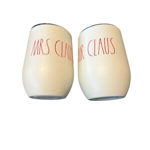 Mr. & Mrs. Claus White Insulated Wine‎ Tumblers With Lids